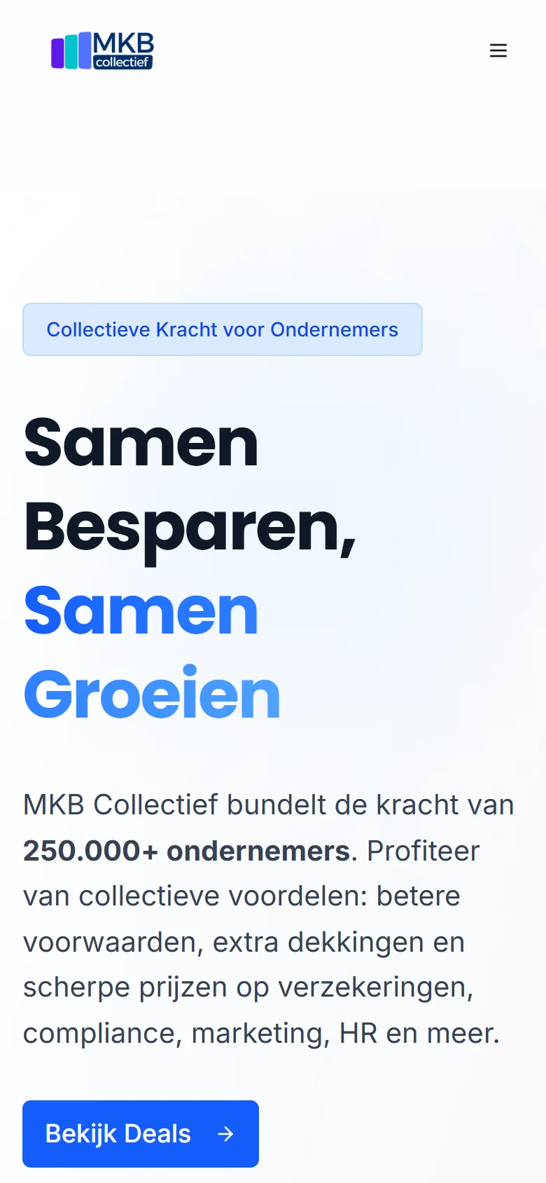 MKB Collectief op een telefoon